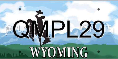 QMPL29 Wyoming License Plate