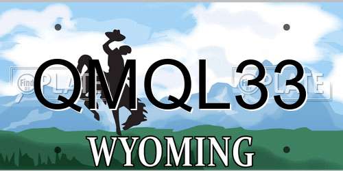 QMQL33 Wyoming License Plate