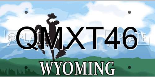 QMXT46 Wyoming License Plate
