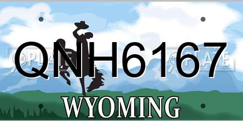 QNH6167 Wyoming License Plate