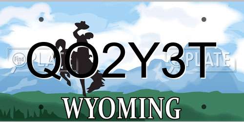 QO2Y3T Wyoming License Plate