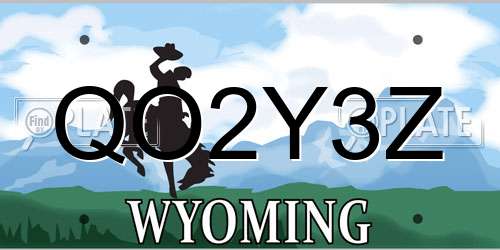 QO2Y3Z Wyoming License Plate