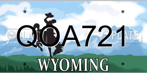 QOA721 Wyoming License Plate