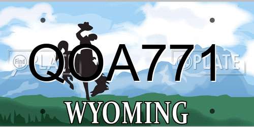 QOA771 Wyoming License Plate