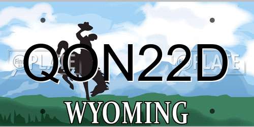 QON22D Wyoming License Plate