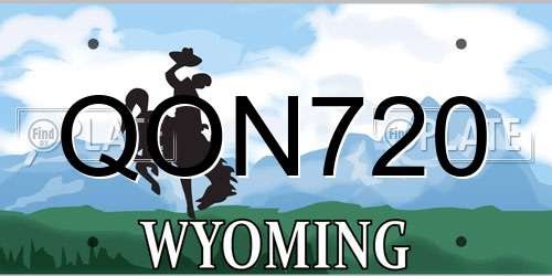 QON720 Wyoming License Plate