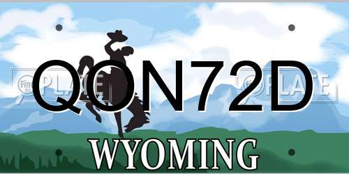 QON72D Wyoming License Plate