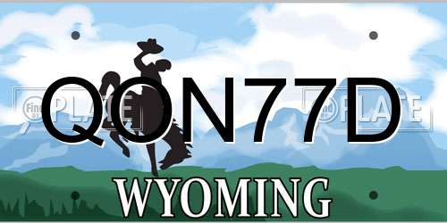 QON77D Wyoming License Plate