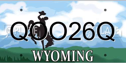 QOO26Q Wyoming License Plate