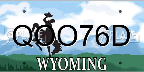 QOO76D Wyoming License Plate