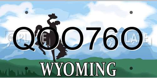 QOO76O Wyoming License Plate