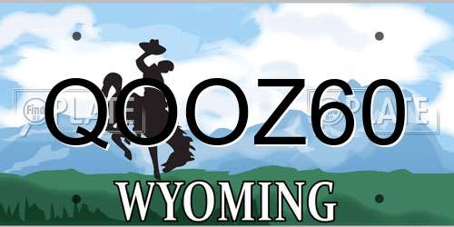 QOOZ60 Wyoming License Plate