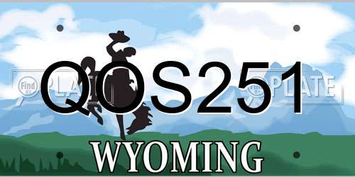 QOS251 Wyoming License Plate