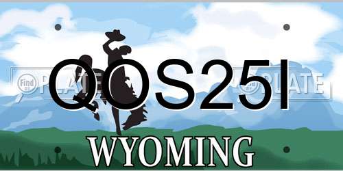QOS25I Wyoming License Plate