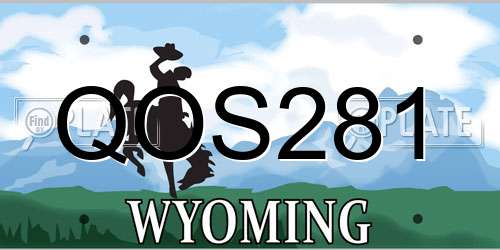 QOS281 Wyoming License Plate