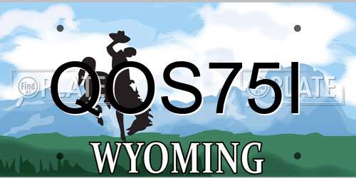 QOS75I Wyoming License Plate