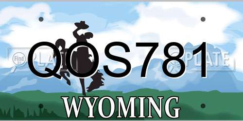 QOS781 Wyoming License Plate