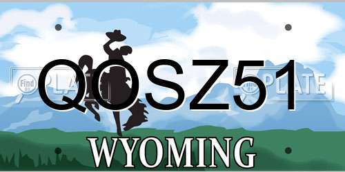 QOSZ51 Wyoming License Plate