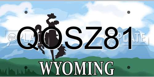 QOSZ81 Wyoming License Plate