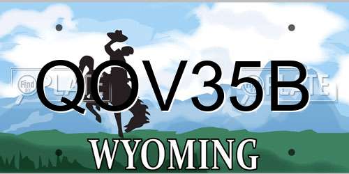 QOV35B Wyoming License Plate