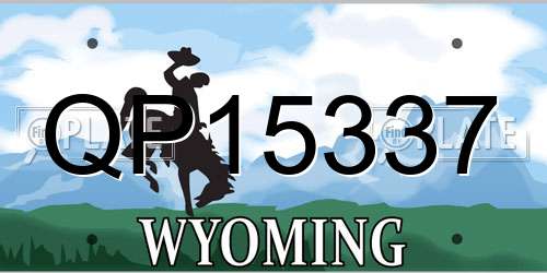 QP15337 Wyoming License Plate