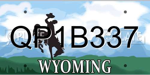 QP1B337 Wyoming License Plate