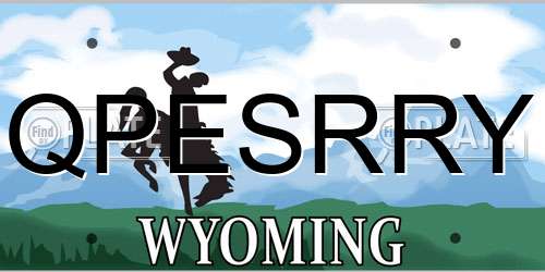 QPESRRY Wyoming License Plate