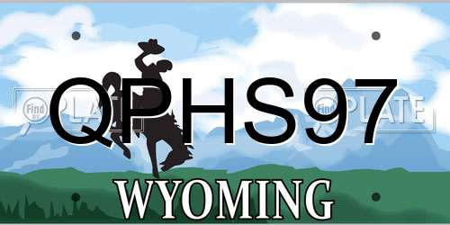 QPHS97 Wyoming License Plate