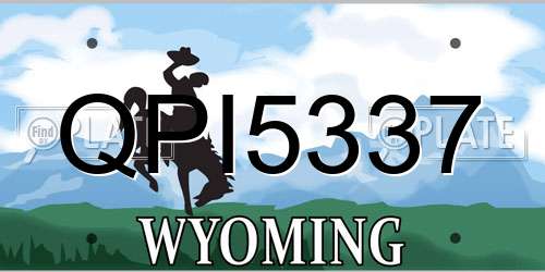 QPI5337 Wyoming License Plate