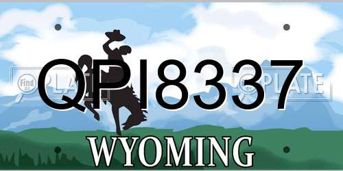 QPI8337 Wyoming License Plate
