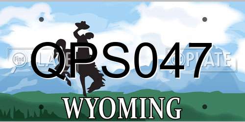 QPS047 Wyoming License Plate