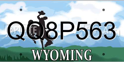QQ8P563 Wyoming License Plate