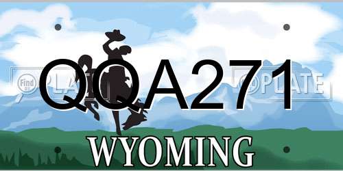 QQA271 Wyoming License Plate