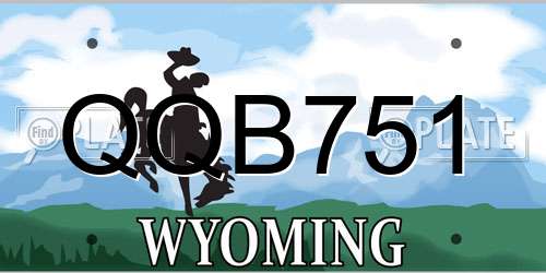 QQB751 Wyoming License Plate