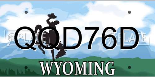 QQD76D Wyoming License Plate