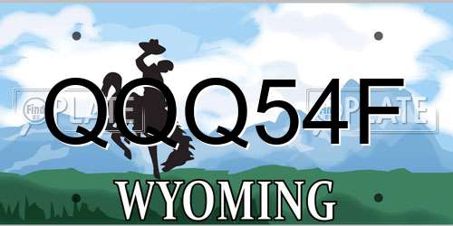 QQQ54F Wyoming License Plate