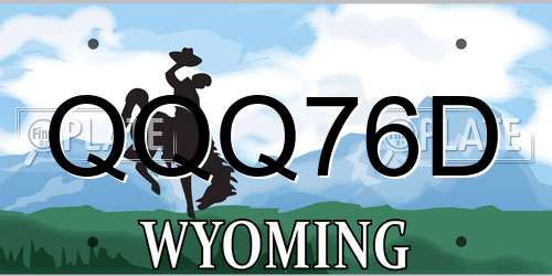 QQQ76D Wyoming License Plate