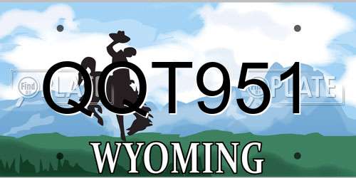 QQT951 Wyoming License Plate