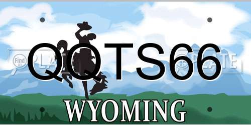 QQTS66 Wyoming License Plate