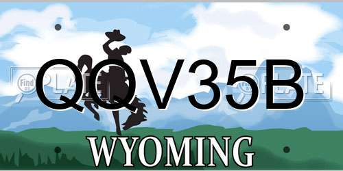 QQV35B Wyoming License Plate