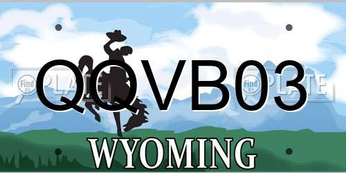 QQVB03 Wyoming License Plate