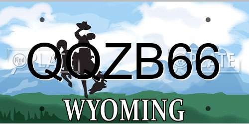 QQZB66 Wyoming License Plate