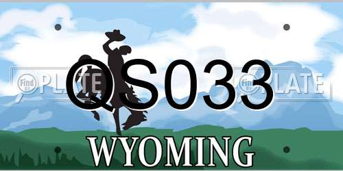 QS033 Wyoming License Plate