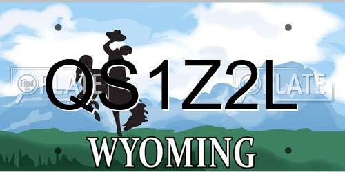 QS1Z2L Wyoming License Plate