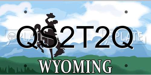 QS2T2Q Wyoming License Plate