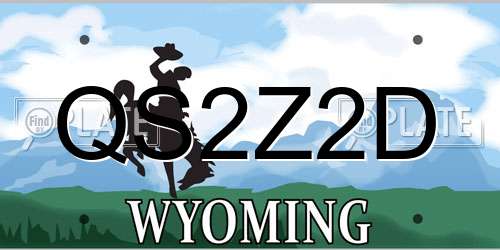 QS2Z2D Wyoming License Plate