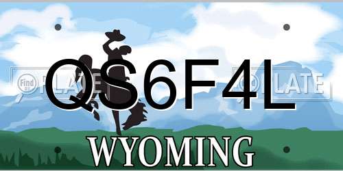 QS6F4L Wyoming License Plate