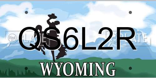 QS6L2R Wyoming License Plate