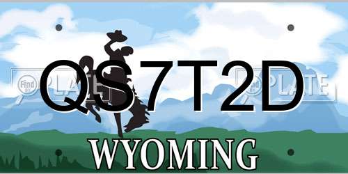 QS7T2D Wyoming License Plate