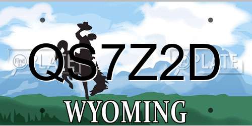 QS7Z2D Wyoming License Plate